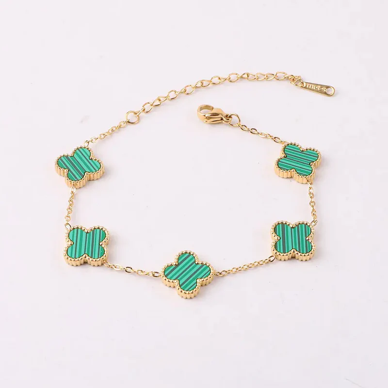 Bracelet Trèfle à Quatre Feuilles Celia Vert
