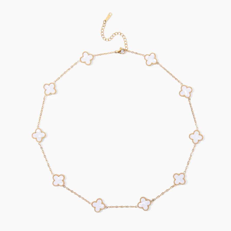 Collier Diana trèfle à quatre feuilles 10 trèfles