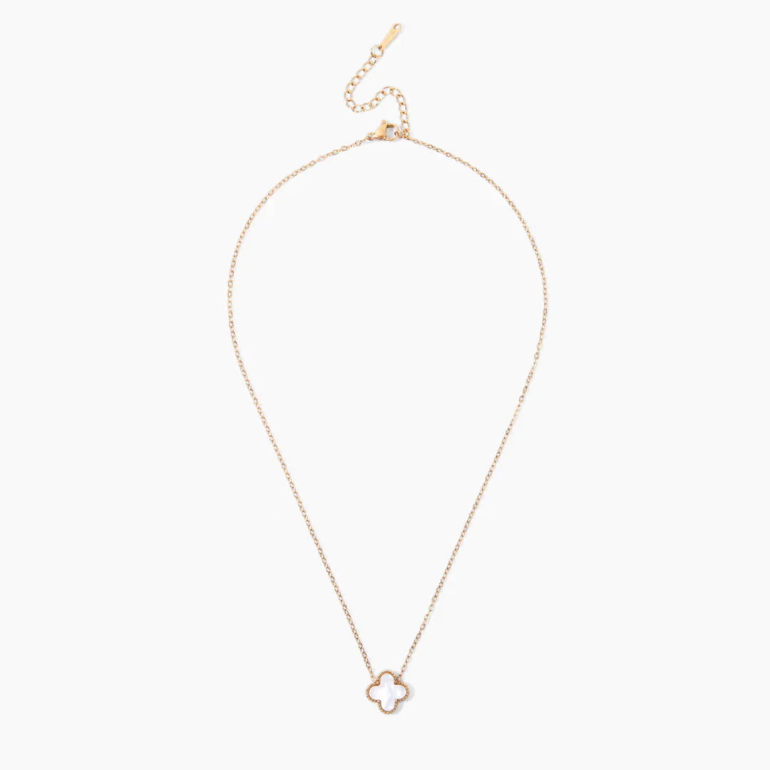 Collier trèfle blanc Diana