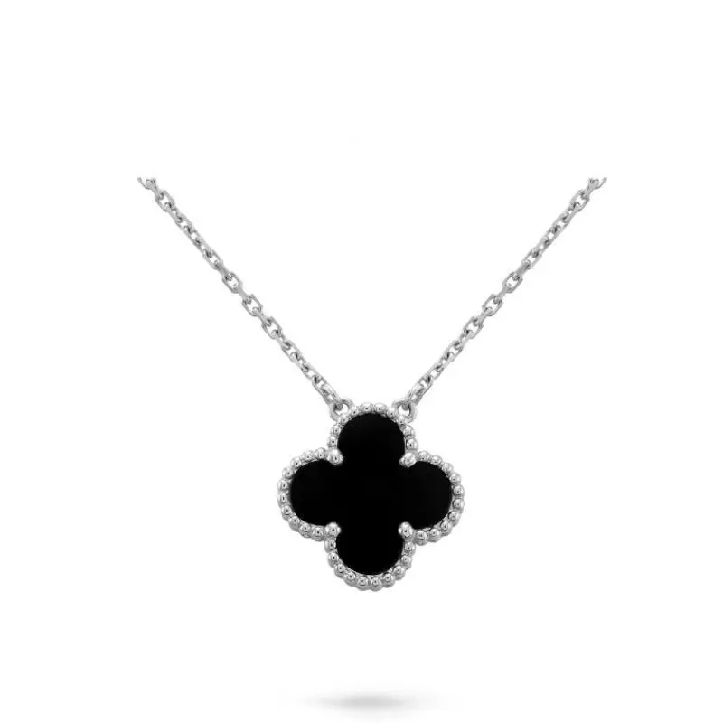 Collier Daniella Trèfle Argent/Noir