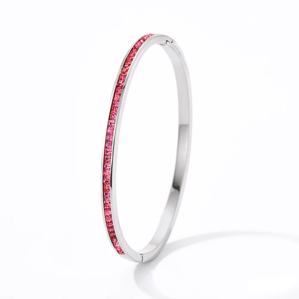 Ludovica bracelet 3.4 mm pink silver color