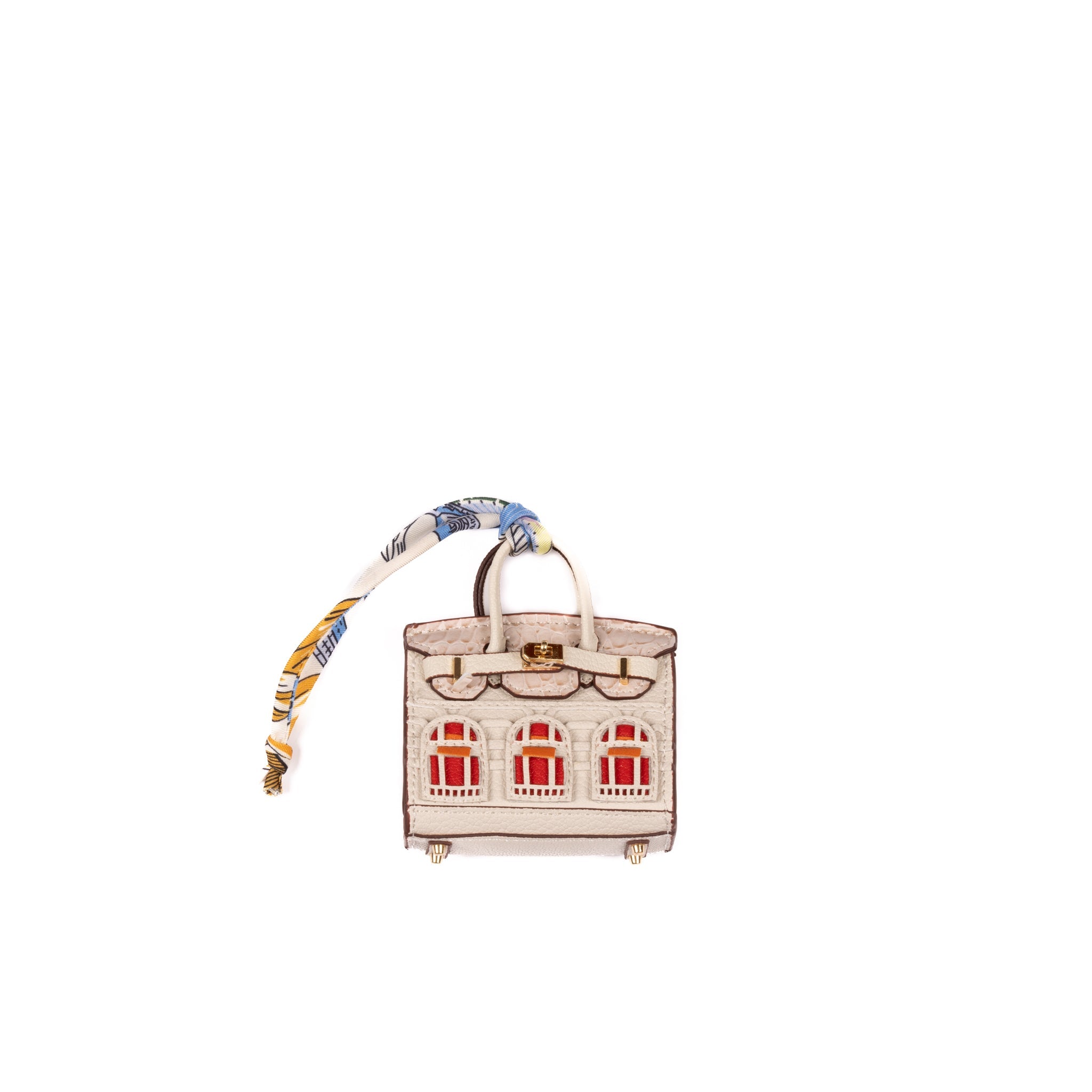 Mini sac avec pendentif 8cm - Beige