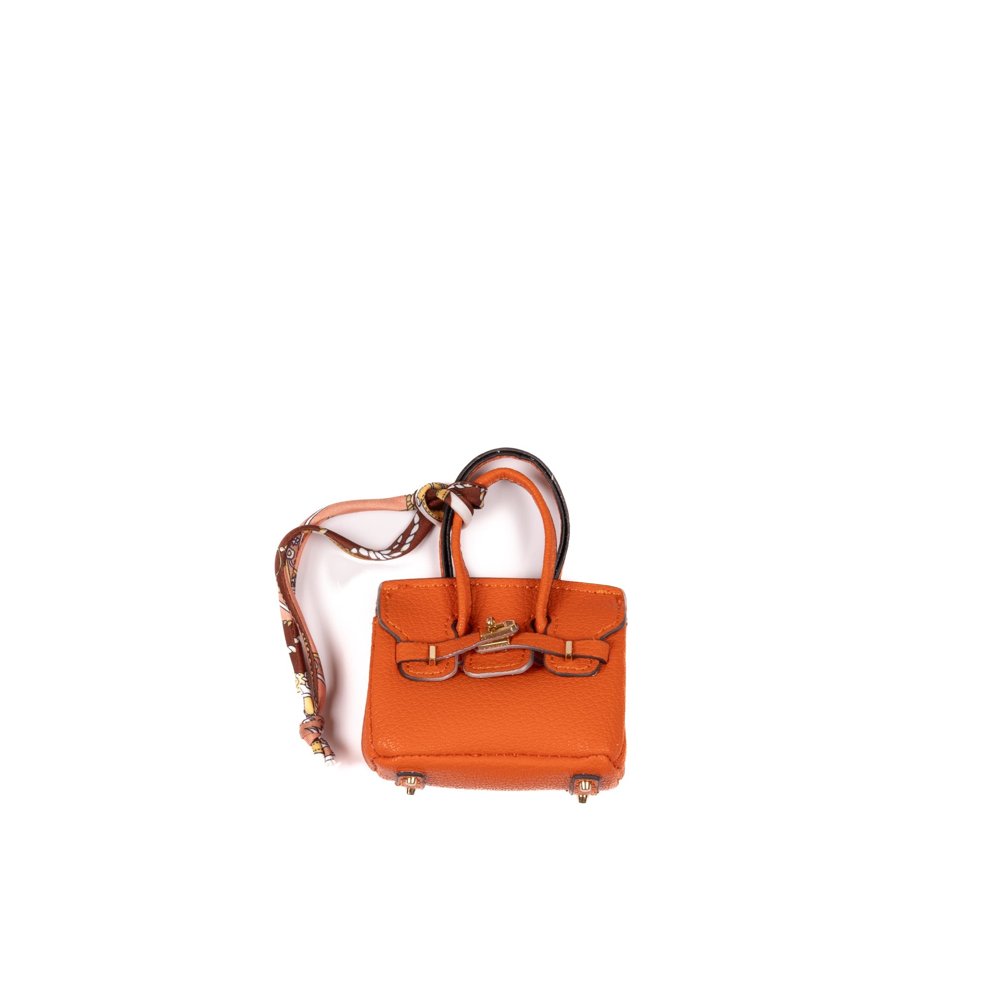 Mini sac avec pendentif 8cm - Orange
