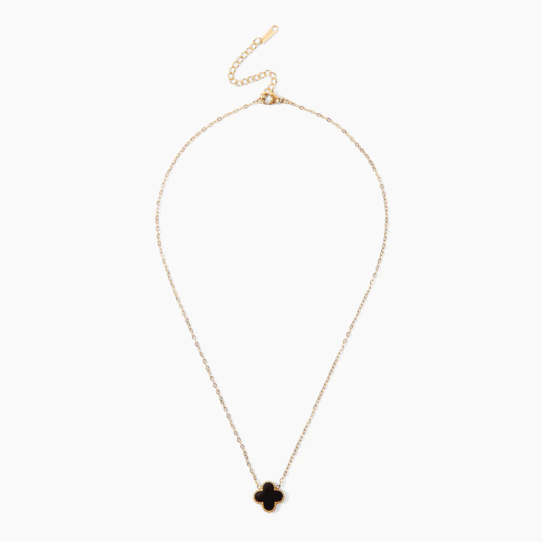 Collier trèfle noir Stella