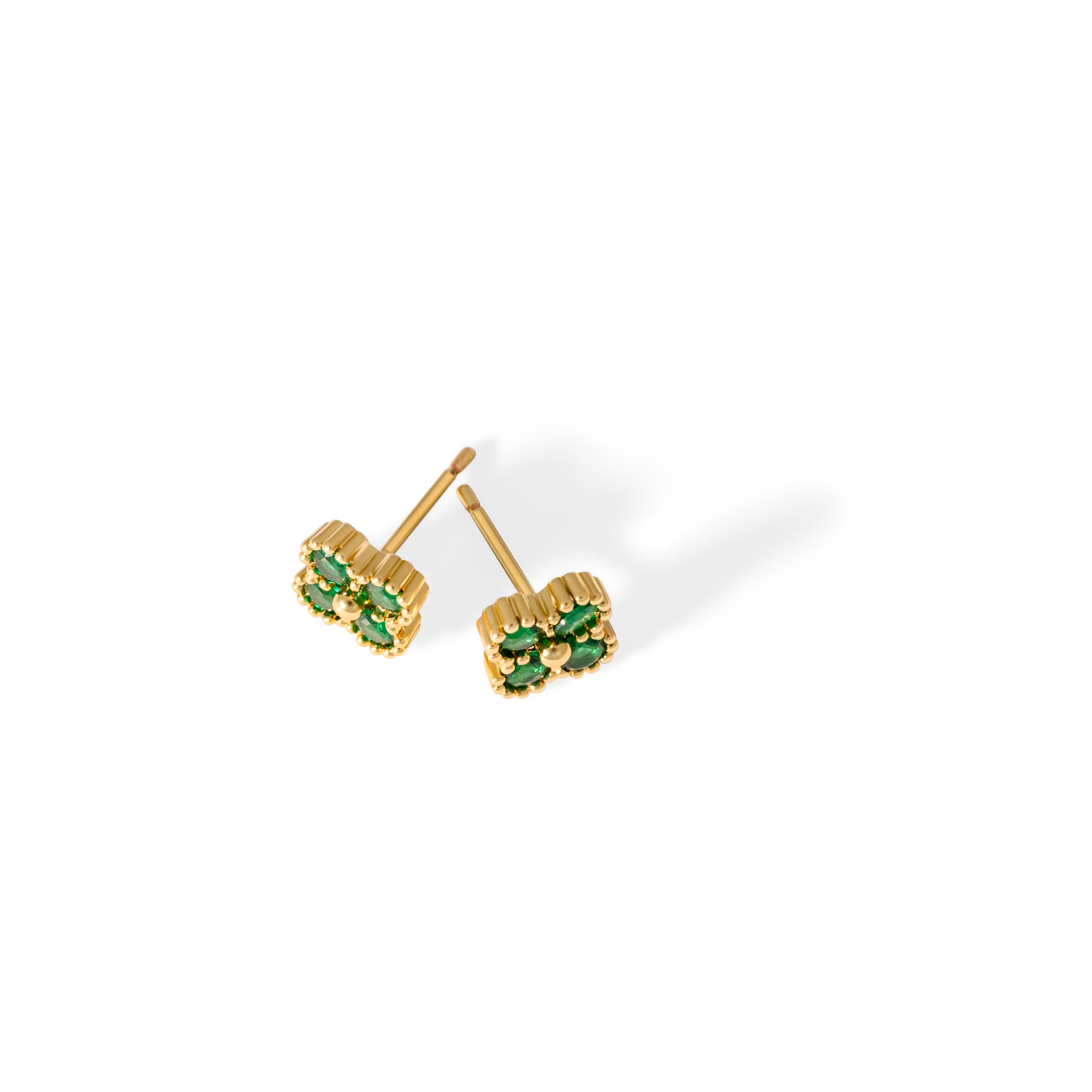 Boucles d'oreilles Letizia Trèfle à quatre feuilles - Vert