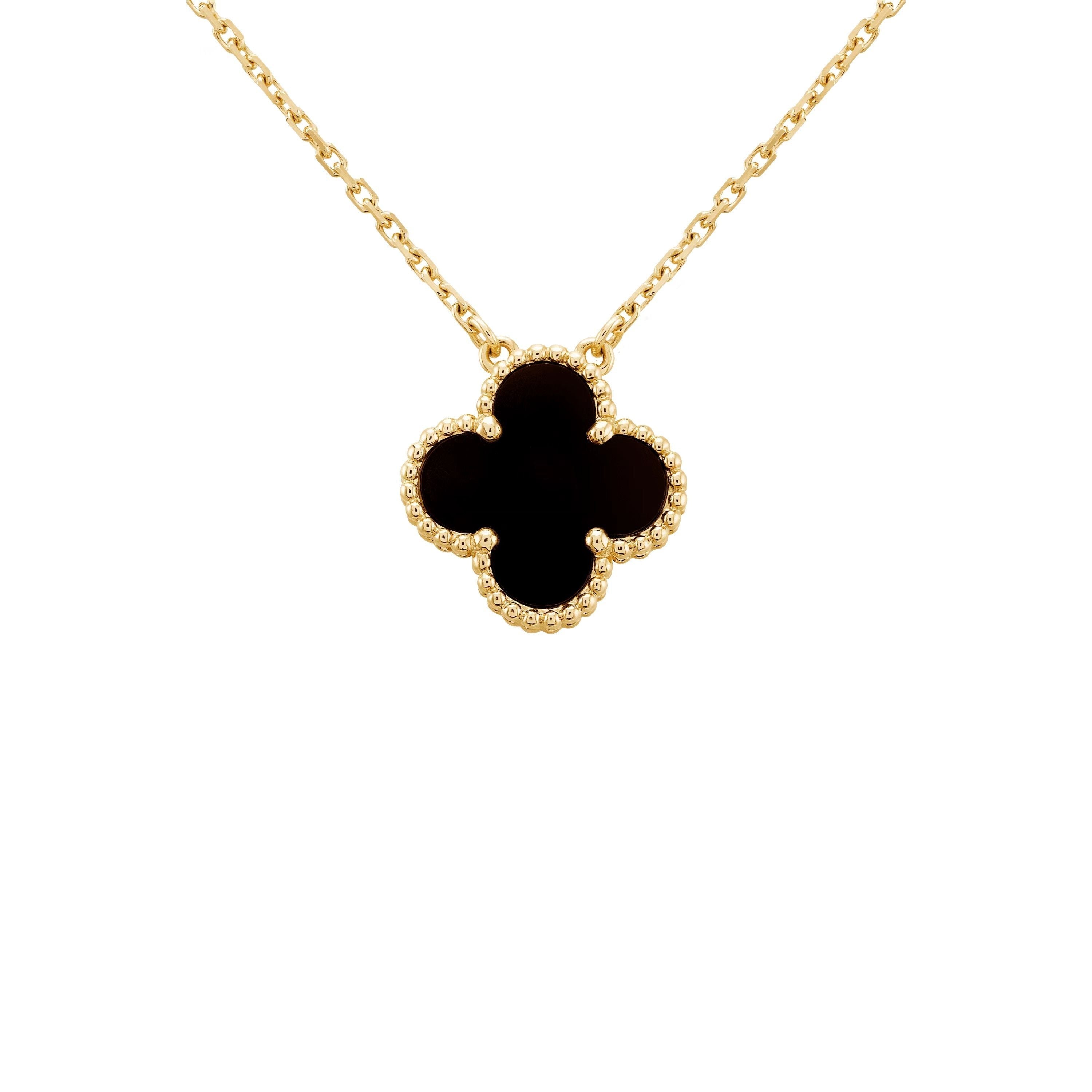 Collier trèfle noir Stella