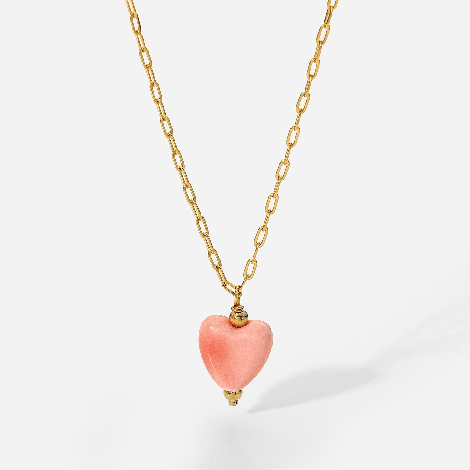 Collier Coeur Rose