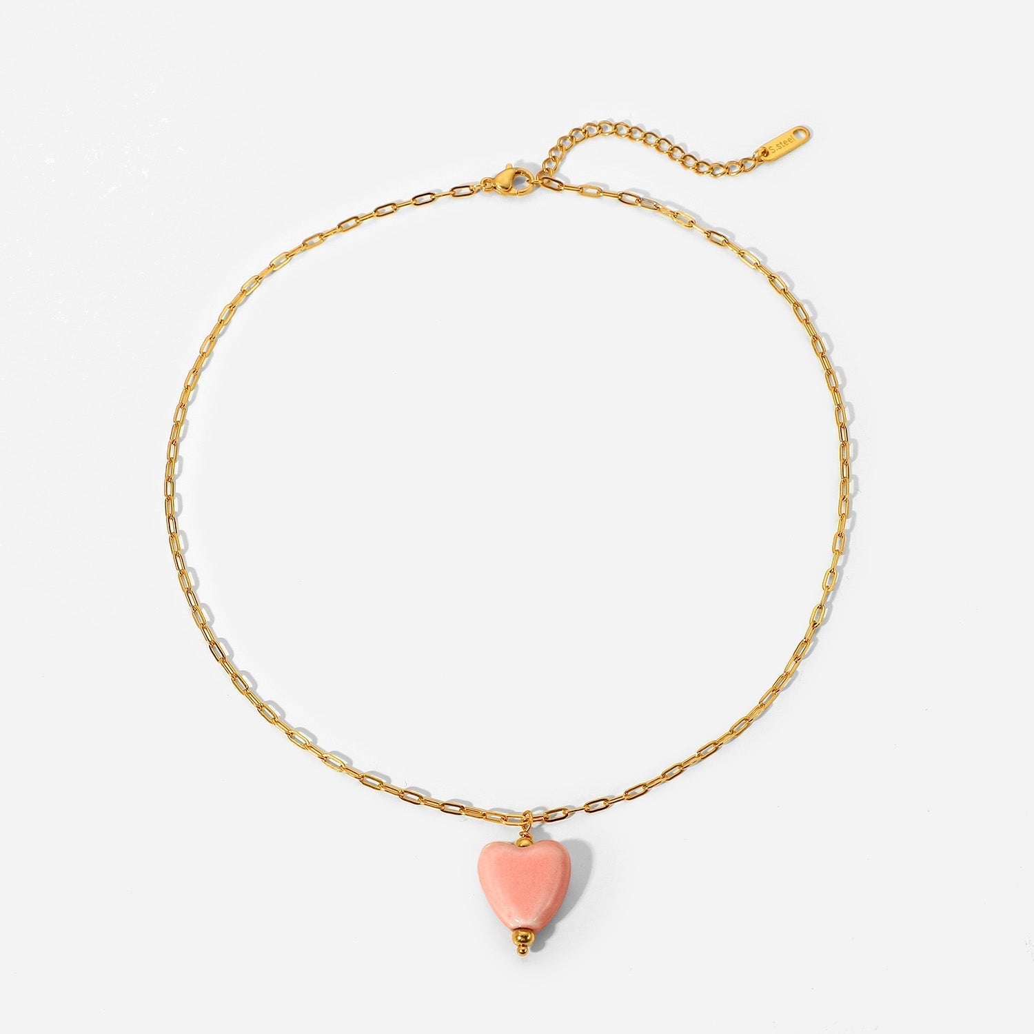 Collier Coeur Rose